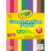 (8 pack) Crayola Construction Paper, 120 Pages, School Supplies for Kindergarten, 10 Colors, Arts & Crafts Supplies, Classroom Must Haves