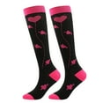 thumbnail image 2 of Xijirk Pink Heart Argyle Knee High Socks Women Dark Navy Knit Knee Length Socks Preppy Casual Fashion Size:S, 2 of 4