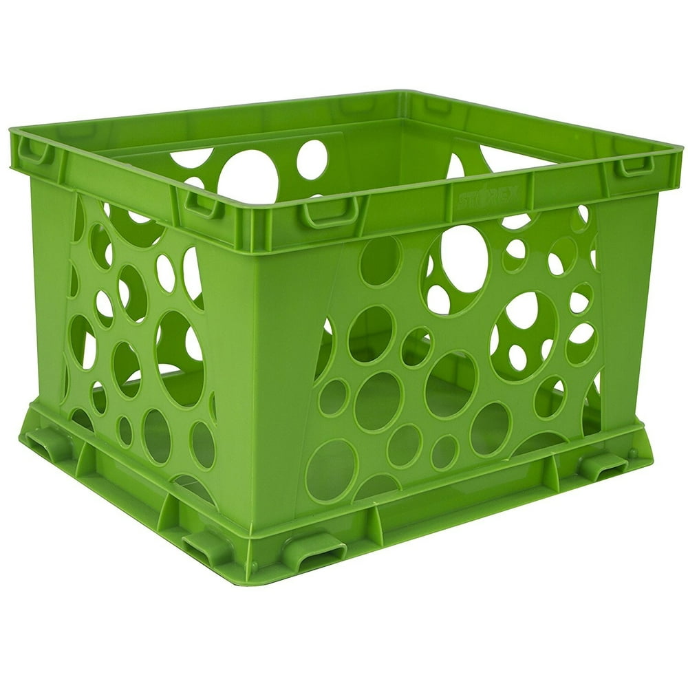 Storex Large File Crate, 17.25 x 14.25 x 10.5", Classroom Green, Case