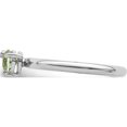 thumbnail image 4 of Sterling Silver Rhodium-Plated Polished Green Quartz & White Topaz Ring (Size 6) Made In Thailand qr7421ag-6, 4 of 5