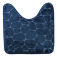 thumbnail image 3 of Evideco French Home Goods Memory Foam Contour Bath Mat Navy Blue Pebble Design 18x20, 3 of 9