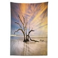 thumbnail image 3 of Ambesonne Scenery Tablecloth Rectangular Table Cover, Dead Tree Sun Driftwood, 52"x70", Beige and Orange, 3 of 4