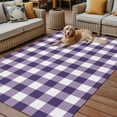 thumbnail image 2 of Fsddascl Purple Checkered Outdoor Rug for Patio/Deck/Porch, Non-Slip Large Area Rug 5 x 8 Ft, Farmhouse Buffalo Plaid Indoor Outdoor Rugs Washable Area Rugs, Reversible Camping Rug Carpet Runner, 2 of 5