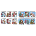 thumbnail image 1 of Tarjeta Felicitación Con para Muñeco Nieve Navideño Y Papá Noel 6 Uds., 1 of 6