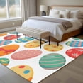 thumbnail image 4 of Large Area Rugs for Living Room Bedroom, Easter Eggs 8'x10' Rug Washable Carpet Runner Indoor Outdoor, Spring Colorful Striped Dots Bow Egg Watercolor Non Slip Floor Mats Rug for Kitchen, Patio, 4 of 8
