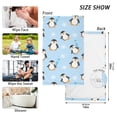 thumbnail image 2 of Winter Snowflake Penguin Pattern Bath Towel 100% Cotton Soft Thick High Absorbency Hand Face Towel Single Pack 16x28in, 2 of 7