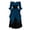 Blue, variant on Renaissance Dress Women Peasant Medieval Bell Sleeve Gothic Flowy Maxi Dresses Off Shoulder Fairy Witch Wedding Dress Halloween Costume Purple S