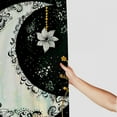 thumbnail image 3 of Shiartex  Tribal Shower Curtain, Paisley Floral Moon Crescent Gem Astrology Inspired Design Print, Cloth Fabric Bathroom Decor Set with Hooks,Black and White, 3 of 7