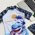 thumbnail image 4 of COMVALUE Toddler Swimsuit Suits Short Sleeve Swimwear UPF 50+ Bathing Suit Zip Rashguards (Light Blue, 5-6 Years), 4 of 8