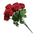 thumbnail image 3 of VONKY 10 Heads Artificial Rose Bouquet Simulation Floral Decor Home Office Table Centerpiece artificial Rose, Wine Red, 3 of 5