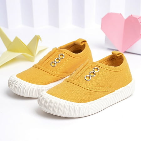 

Toddler Girls Canvas Lightweight Slip On Shoes Casual School Kids Sneaker