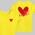 thumbnail image 3 of WREESH Family Matching T-Shirts for Men Comfortable Crew Neck Short Sleeve Tops with Heart Prints for Family Outings Yellow, 3 of 5