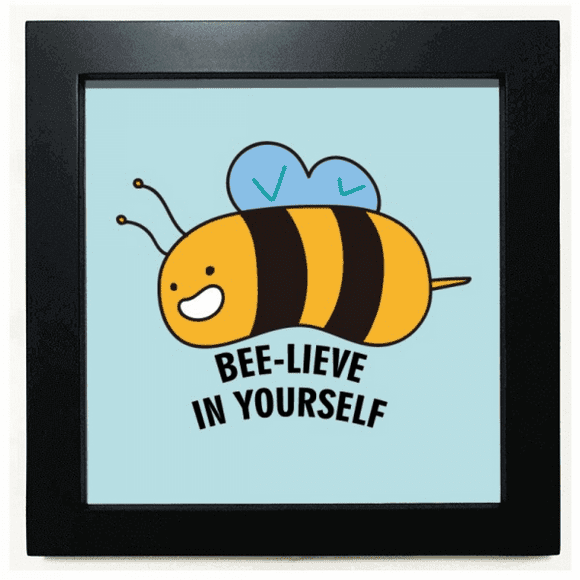 Bees Believe Group Dance Art Deco Fashion Black Square Frame Picture Wall Tabletop