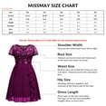 thumbnail image 4 of Miusol Women's Plus Size Sequin Lace V-Neck Chiffon Ruffle Trim Cocktail Party Swing Dress, 4 of 10