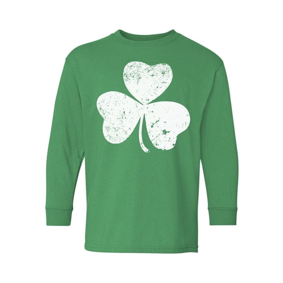 Awkward Styles Patricks Day Youth Long Sleeve T-shirt Irish Leaf Crewneck Tee for Kids Proud Irish
