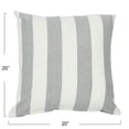 thumbnail image 2 of Creative Co-Op Square Striped Cotton Pillow Cover, Grey, 2 of 5