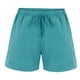 thumbnail image 4 of Pantalones cortos cómodos con cordón y cintura elástica para mujer - Pantalones holgados de color liso con bolsillos - Ropa informal de verano de poliéster, 4 of 8