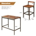thumbnail image 2 of Gymax 3PCS Patio Bar Set Dining Set Outdoor Furniture Set w/ Wooden Tabletop, 2 of 10