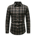 thumbnail image 2 of Fznquz Flannel Mens Big and Tall Button Up Shirt Plaid Black Shirts Pocket Button Down Long Sleeve Men Clothes, 2 of 8