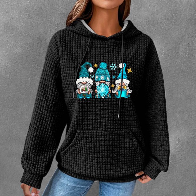 Haut de Noël Tpzfurits pour Femmes, Chandails Décontractés à Manches Longues et Col Rond pour Femmes, Blouse Simple à Capuche