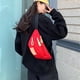 thumbnail image 5 of Bolso de hombro de mujer - Bolso cruzado casual con tira ajustable, poliéster, 34x15x9cm - blanco, negro, caqui, rojo, 5 of 6