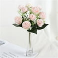 thumbnail image 6 of Linjieee Zinnia Artificial Flowers Artificial Flower Flowers Rose Wedding Bouquetss Floral Rose Flower Silk Flower Hand Tied Bouquet Pink, 6 of 8