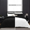 thumbnail image 2 of DNG Creations 3 Piece Reversible Diamond Pattern Comforter All Season 550 GSM - Full/ Queen - Size ( Black/White Colour ) 800 Threads Count, 100% Egyptian Cotton, 2 of 7