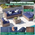 thumbnail image 5 of Clouddwell 7 Piece Patio Furniture Set Wicker Rattan Patio Conversation Set Outdoor Sectional Sofa Set with Coffee Table and Blue Cushions(Waterproof Cover Included), 5 of 6