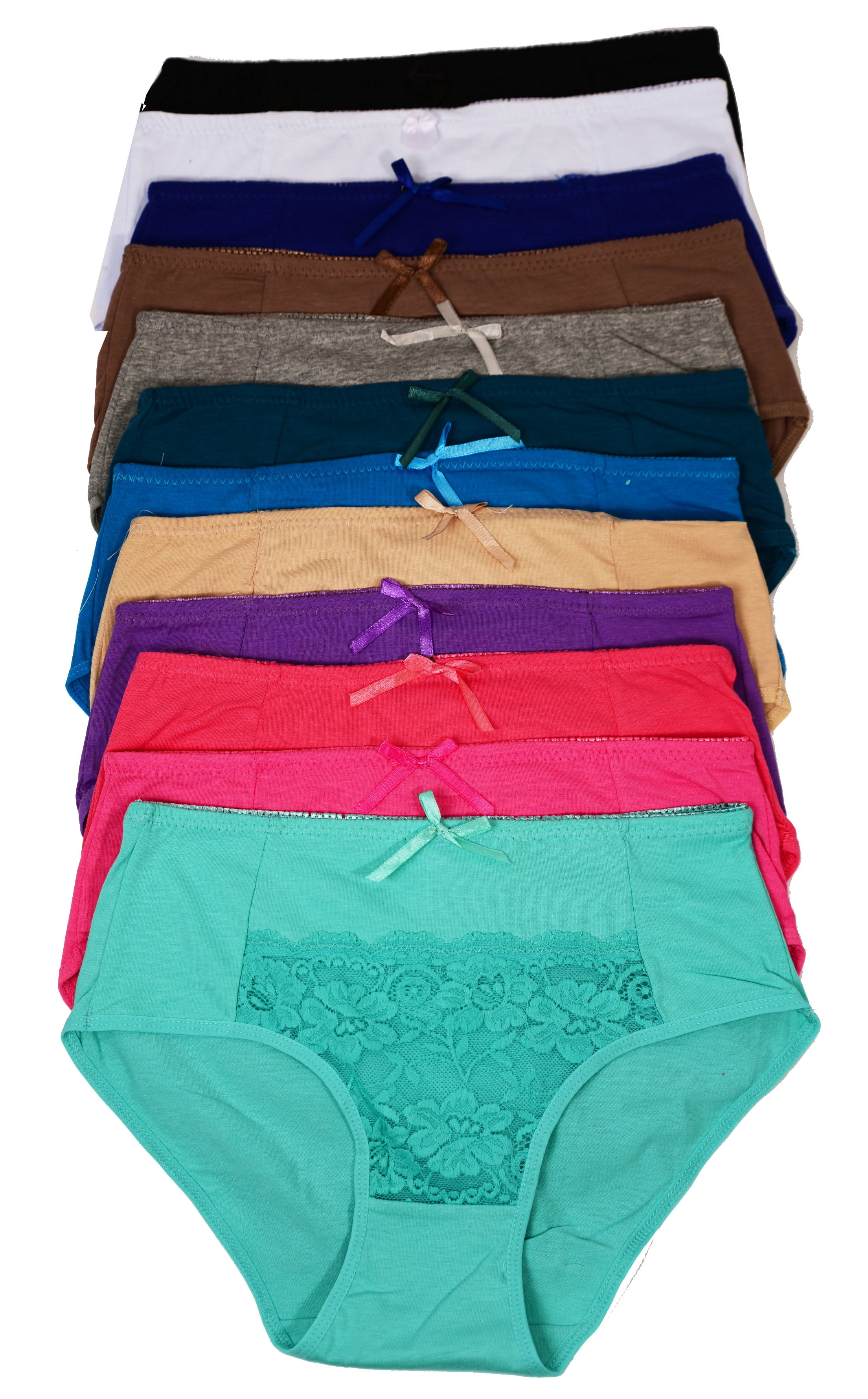 Viola’s Secret Women Brief 12 Pack High Waist Cotton Underwear Brief Size S (10054) Walmart