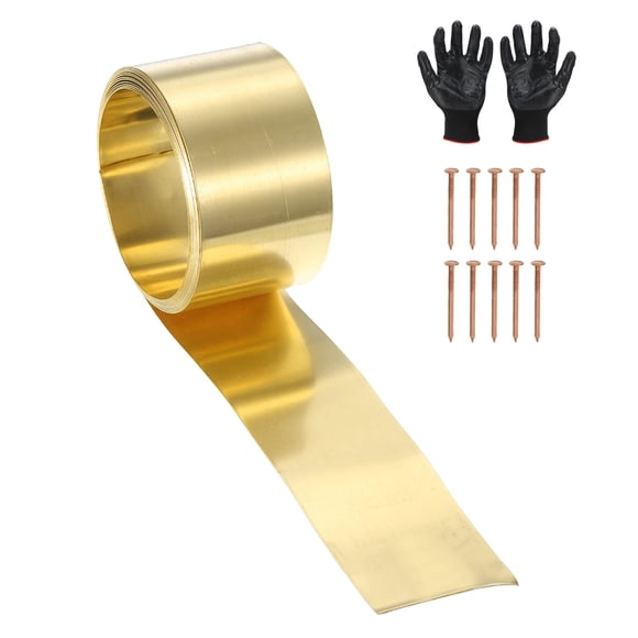 Uxcell Brass Sheet Roll Metal Film Brass Foil Plate Fit for DIY Crafts Electrical Repair 0.5 x 50 x 3000 mm