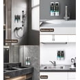 thumbnail image 3 of Luxspire Shampoo and Conditioner Dispenser, No Drill Wall Mounted Shower Soap Dispenser 2 Chamber with Waterproof Labels, Easy Refill Soap Dispenser for Bathroom Hotel Kitchen, Silver, 3 of 7