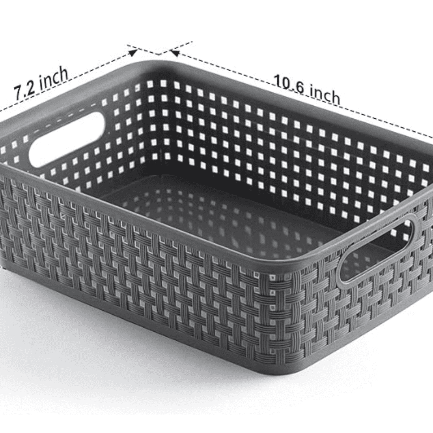 [ 12 Pack ] Plastic Storage Baskets - Small Pantry Organization and Storage Bins - Household Organizers for Laundry Room, Bathrooms, Bedrooms, Kitchens, Cabinets, Countertops, Under Sink or On Shelve