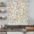 thumbnail image 4 of Teal Orange Eucalyptus Sheer Curtains 63 Inches Long, Spring Botanical Leaves Light Filering Curtains, Breathable Simi Curtain Privacy Drapes for Living Room Bedroom Lightweight Window Treatment, 4 of 9