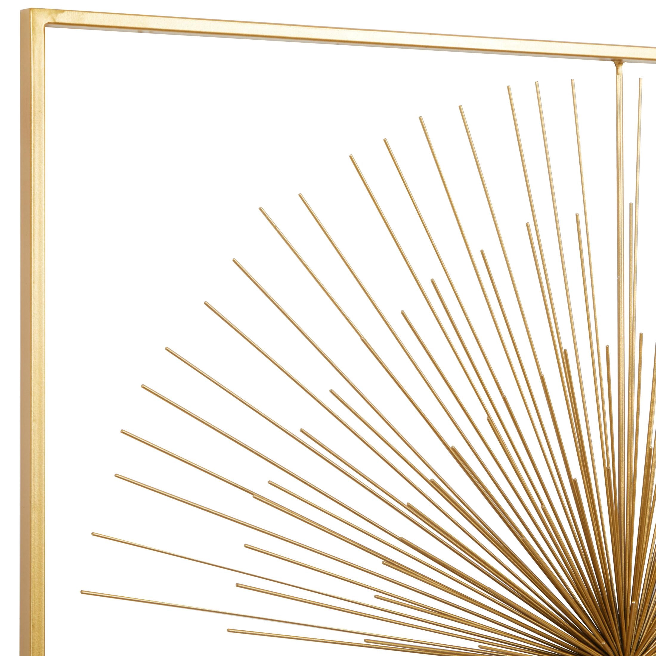 CosmoLiving by Cosmopolitan Gold Metal Handmade Large 3D Starburst Wall Decor with Square Frame