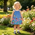 thumbnail image 2 of VNKIDY Girls Kids Spaghetti Strap Dress With Ladybug Floral Prints For Toddlers Summer Daily Wear Casual Outings Playful Outdoor Activities Stylish Dress, 2 of 5