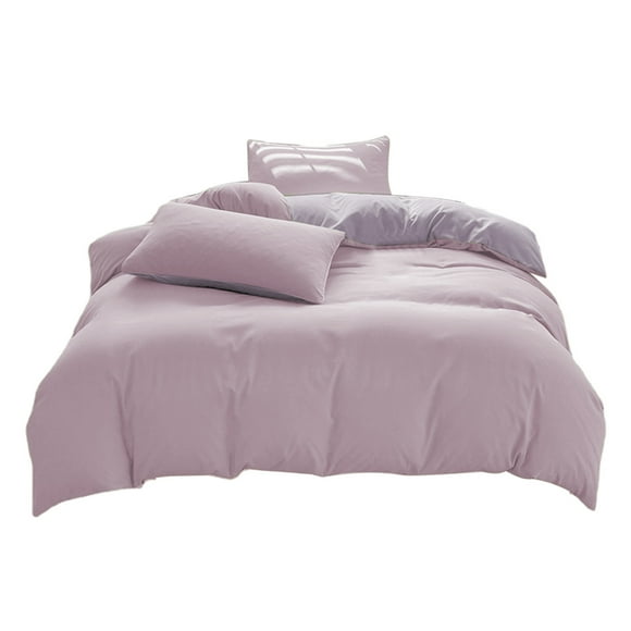 Maplenight Premium All-Season Queen Size 4-Piece Bedding Set - Soft Washable Cotton Duvet Cover, Fitted Sheet & Pillowcases (Multiple Colors) Pink