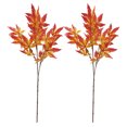 thumbnail image 1 of 2Pcs Simulated Plant Adornments Decorative Maple Leaf Branch Greening Supplies, 1 of 8
