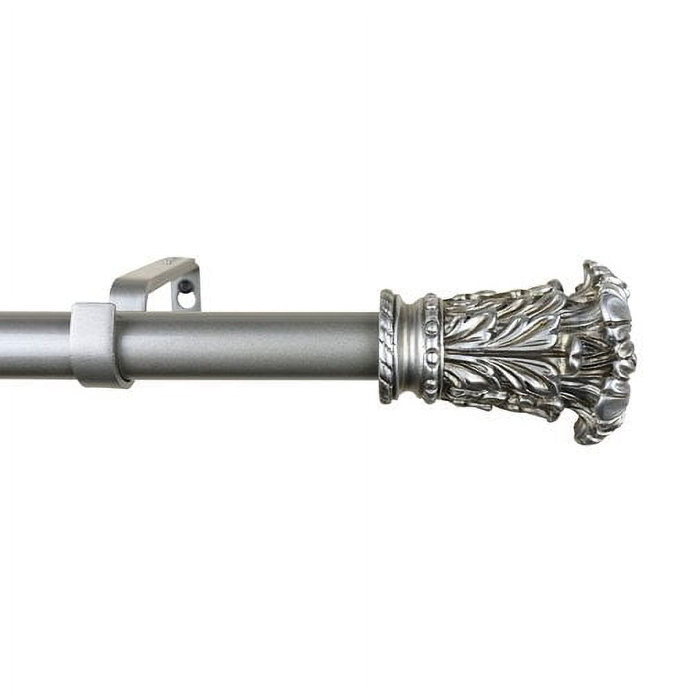 Urbanest Adjustable Single Curtain Rod Set Chilton Finials – 1 - Inch Diameter, With Renaissance Gold Rod, 48–84 Inches