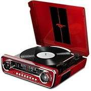 Ion Audio Mustang LP Ford 4-in-1 Classic Car Styled Music Center, Red