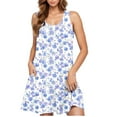thumbnail image 2 of Taylonsss 2025 Summer Casual Dress for Womens Sleeveless Round Neck Short Floral Print Dress Casual Everyday Outfit, 2 of 6