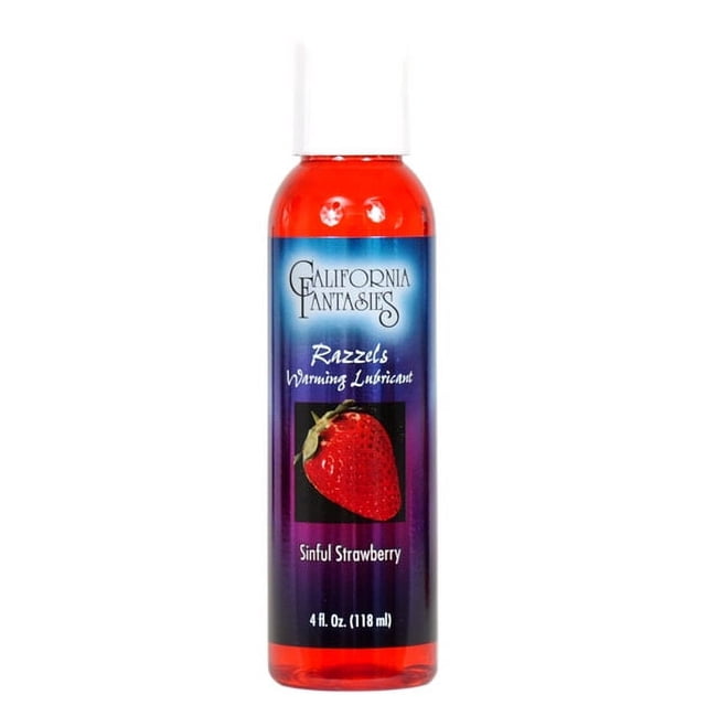 California Fantasies Razzels Lubrifiant Personnel à Base d'Eau Aromatisé et Réchauffant, Fraise 4 oz