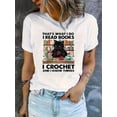 thumbnail image 2 of Cartoon Cat & Slogan Print Comfy T-Shirt, Round Neck Short Sleeve Sports Tee, Women's Activewear, 2 of 8