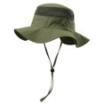 thumbnail image 4 of Gelikeya Solid Color Toddler Baby Bucket Hats for Kids Protective Beach Hat Kids Camping Fishing Hat for Boy (Z03-Green, 6-14 Years), 4 of 5