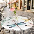thumbnail image 6 of Dragonfly Round Tablecloth for 36-44 Inch Tables, Fitted Table Cover with Elastic Edge, Watercolor Colorful Nature Painting Art Waterproof Outdoor Table Cloth Protector for Patio Garden Dinner Picnic, 6 of 9