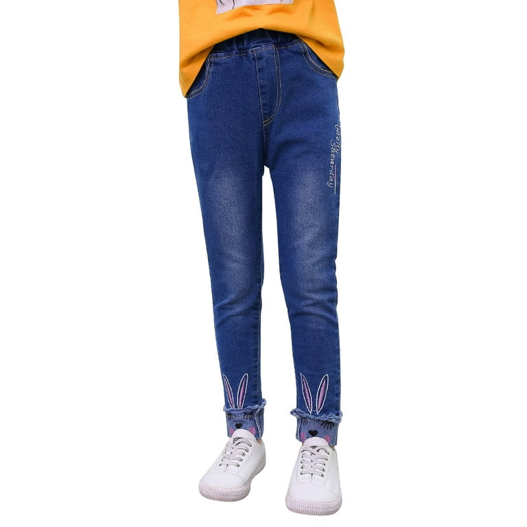 WIBACKER Little Big Girls Kids Distressed Ripped Teens Jeans WIBACKER Little Big Girls Kids Distressed Ripped Teens Jeans