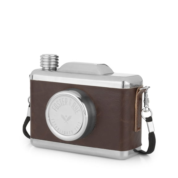 Foster & Rye Snapshot Flask, Vintage Camera Liquor Flask, Travel Gifts 11oz