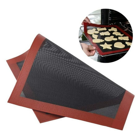 

1111Fourone Micro-perforated Silicone Biscuit Baking Mat Anti-Slip Macarons Pizza Baking Pan Mat for Oven Microwave