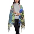 thumbnail image 2 of Lsque Pikmin Pattern Women's Traditional Scarf Wrap Tassel Shawl Fringes Neck Head Shawl Retro Scarf, 2 of 8