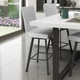 thumbnail image 3 of Home Square 2-Piece 30.5" Polyester Swivel Bar Stool Set in White/Dark Brown, 3 of 4