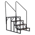 thumbnail image 1 of 2/3/4 Step RV Handrail Stairs Heavy Duty, Portable Foldable Mobile Home Steps with Anti Slip Tape, Detachable Ladder for Travel Trailer Camper Hot Tub Pool, Single/Double Rail, Black, 1 of 8